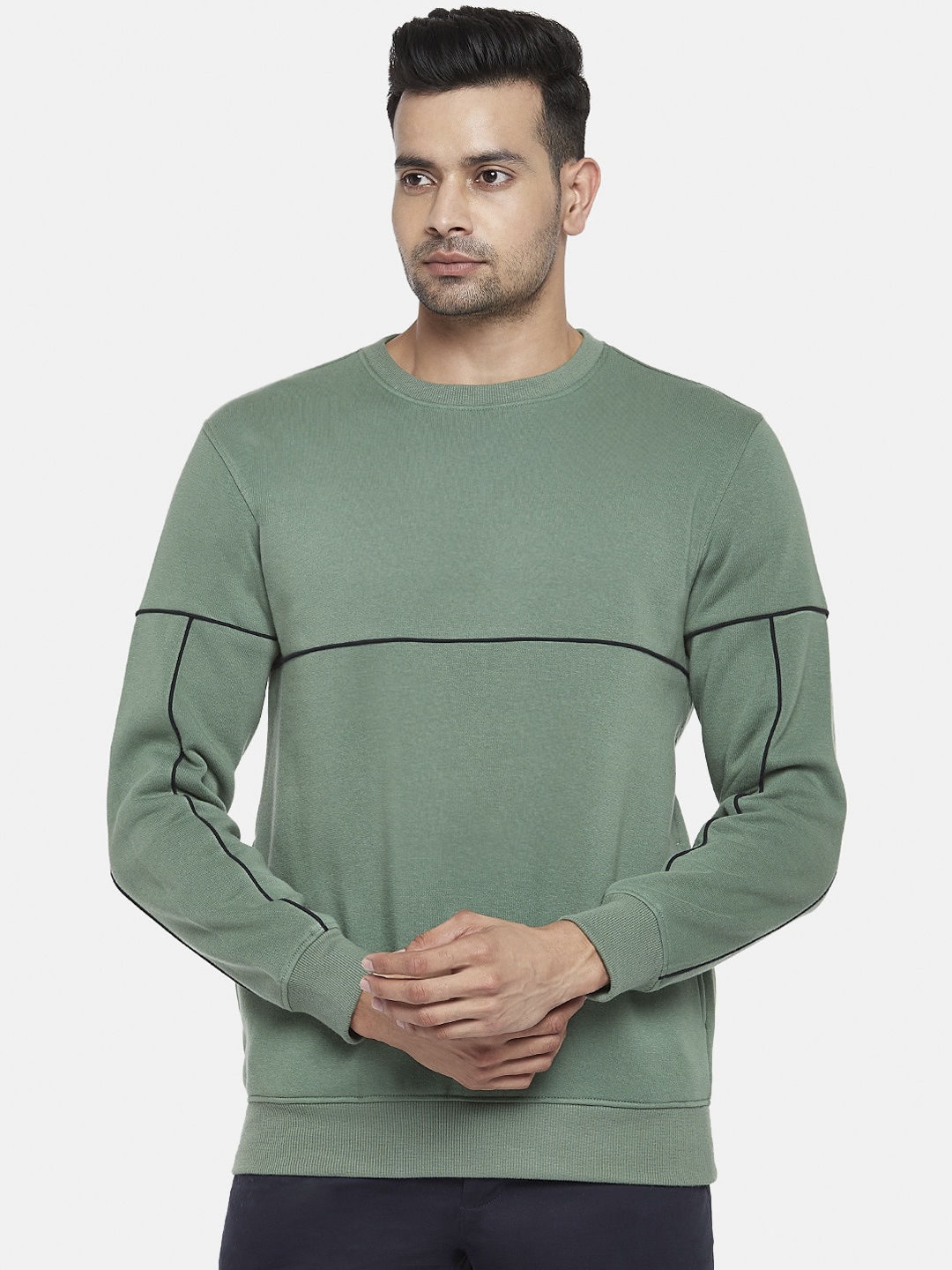 BYFORD by Pantaloons Men Green Sweatshirt