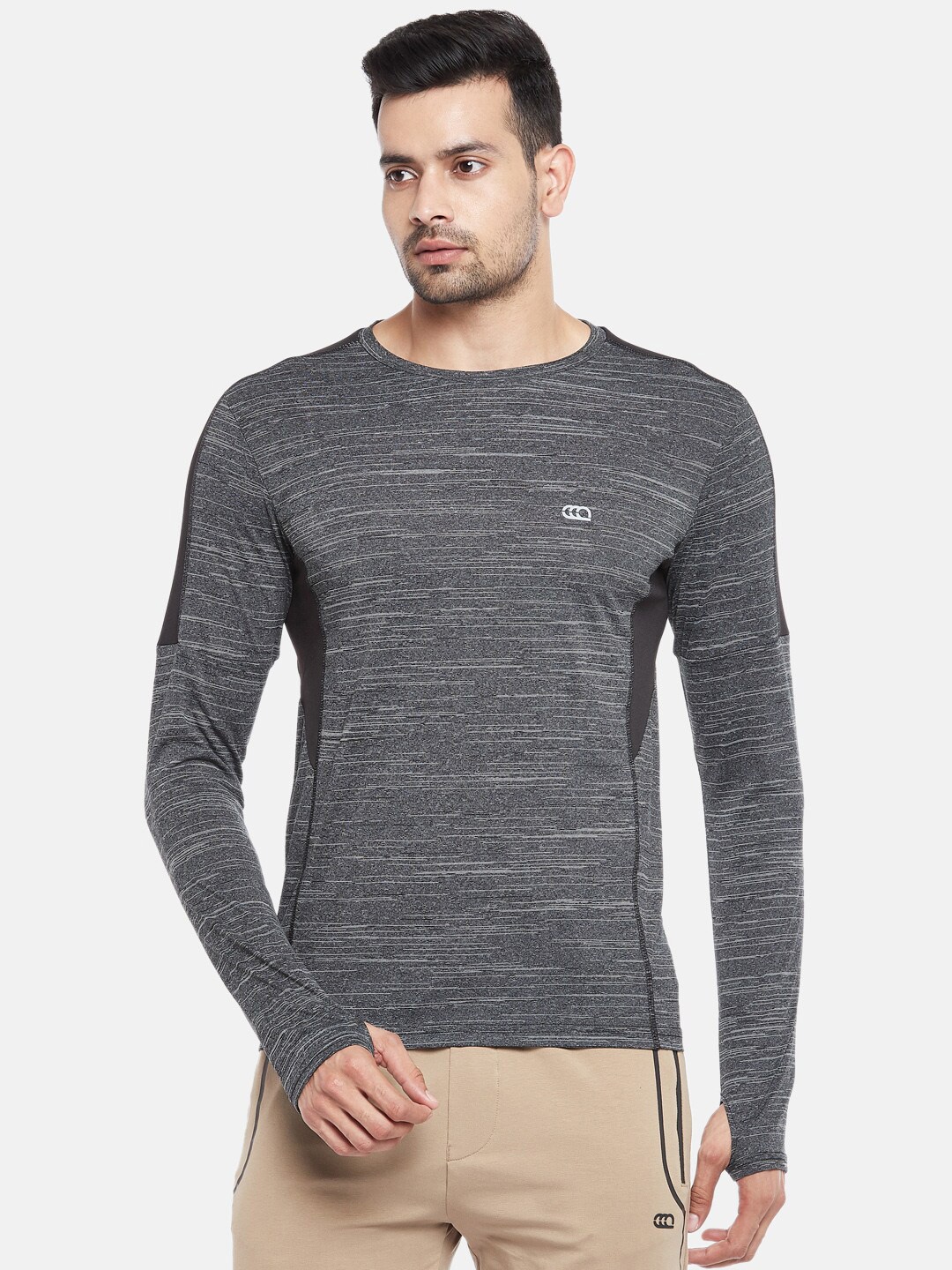 Ajile by Pantaloons Men Grey Slim Fit T-shirt