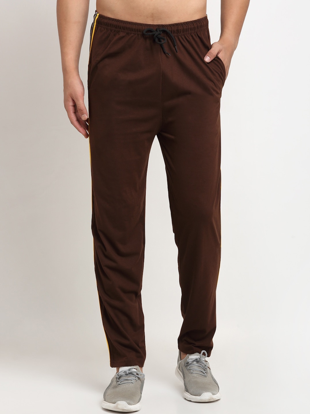 VIMAL JONNEY Men Brown Solid Track Pants