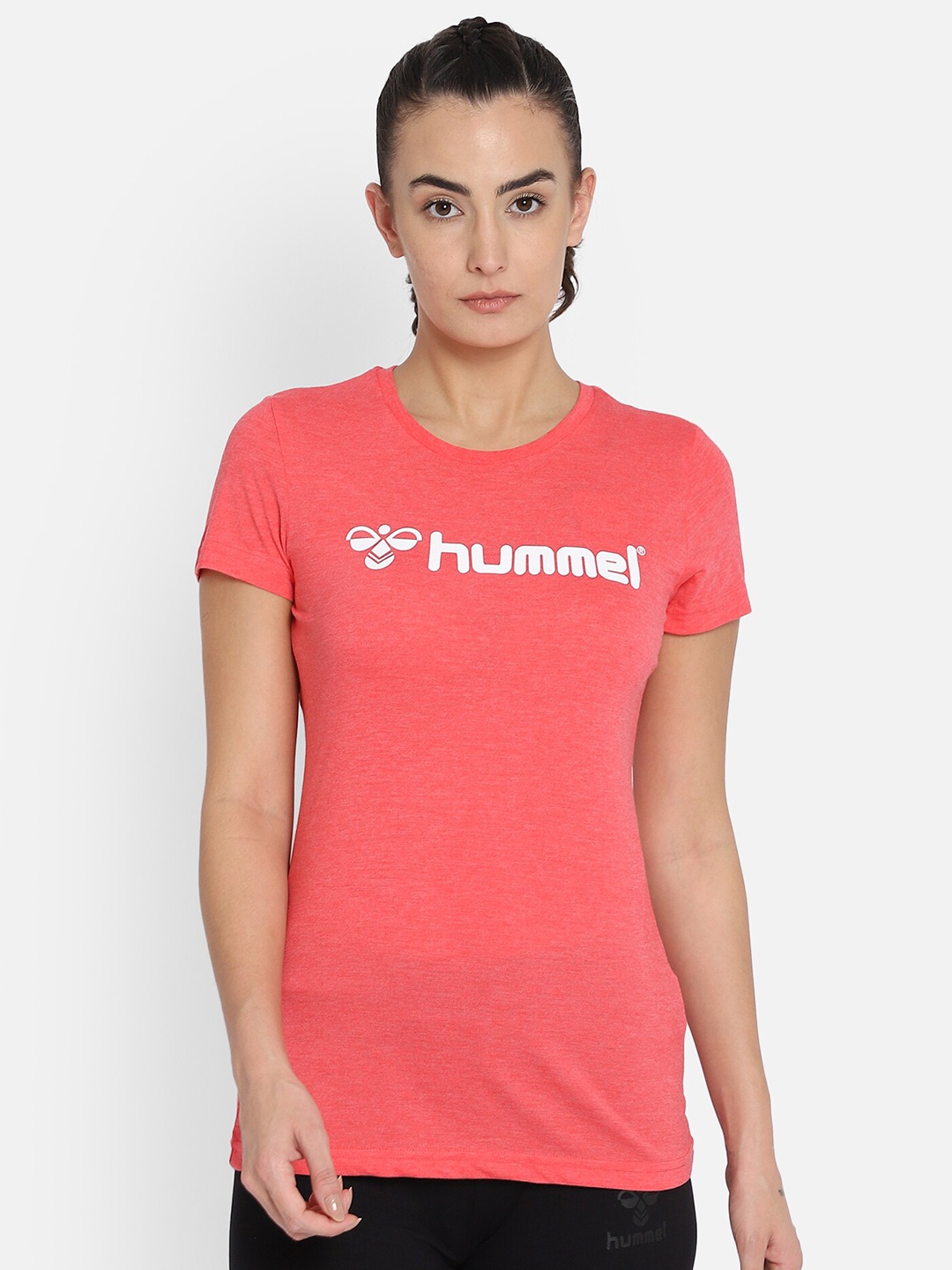 hummel Women Red Brand Logo Printed T-shirt
