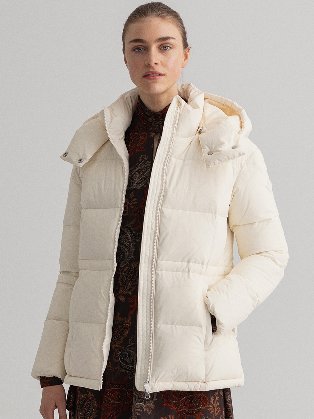 GANT Women Cream-Coloured Puffer Jacket