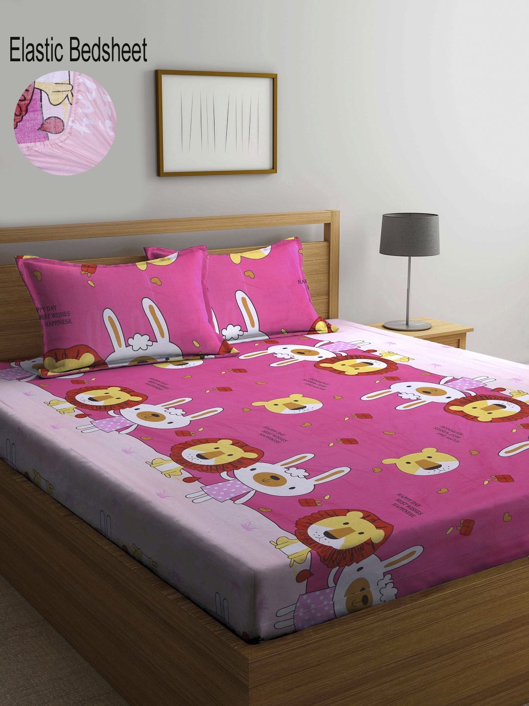 KLOTTHE Pink & White Graphic 300 TC Pure Cotton Double Bedsheet with 2 Pillow Covers
KLOTTHE Pink & White Graphic 300 TC Pure Cotton Double Bedsheet with 2 Pillow Covers