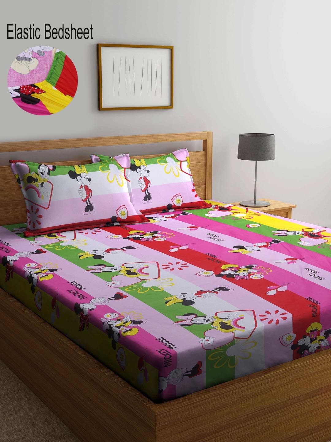 KLOTTHE Pink & Yellow 300 TC Pure Cotton Fitted Double Bedsheet with 2 Pillow Covers
KLOTTHE Pink & Yellow 300 TC Pure Cotton Fitted Double Bedsheet with 2 Pillow Covers
