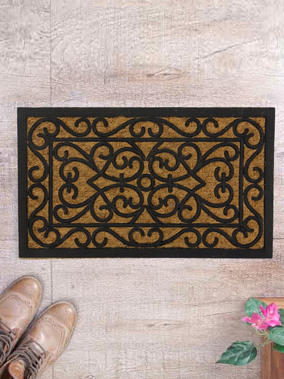 SWHF Black & Brown Coir Anti-Skid Doormat