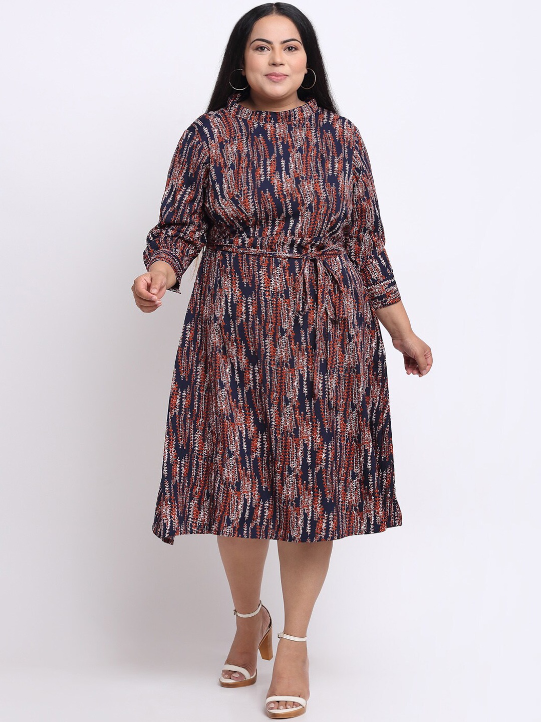 sindrellastorie Blue Floral Crepe Blouson Dress
