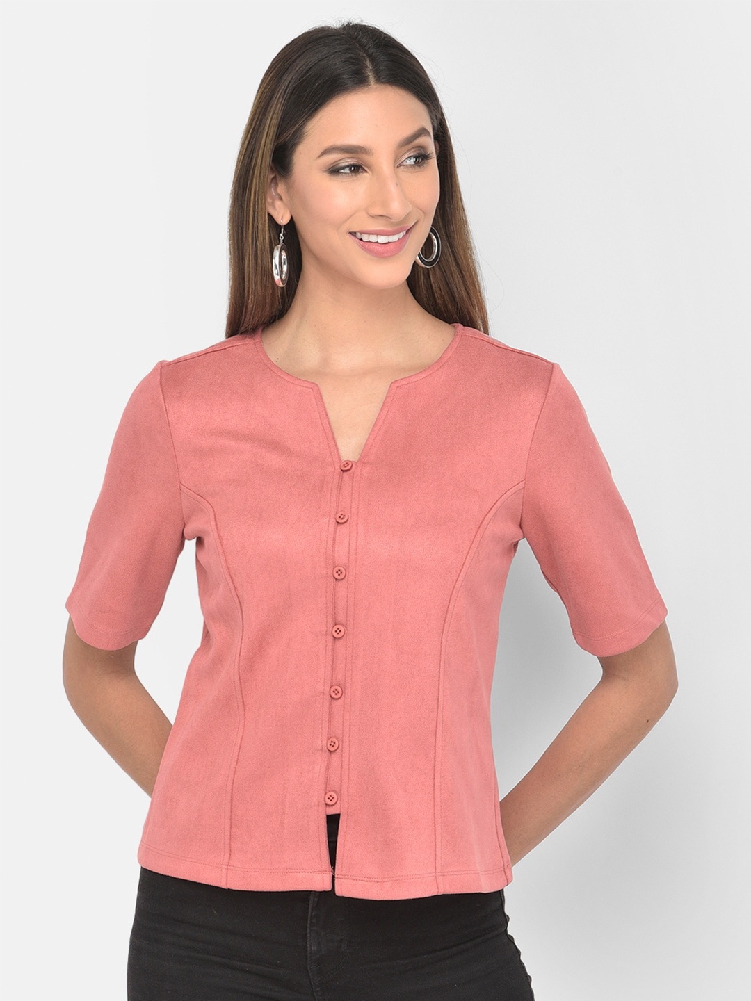 Latin Quarters Pink Suede Regular Top