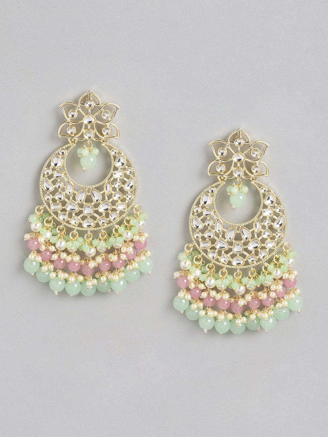 Melani Borsa Gold-Plated Multicoloured Kundan Crescent Shaped Chandbalis Earrings, Multi
Melani Borsa Gold-Plated Multicoloured Kundan Crescent Shaped Chandbalis Earrings, Multi