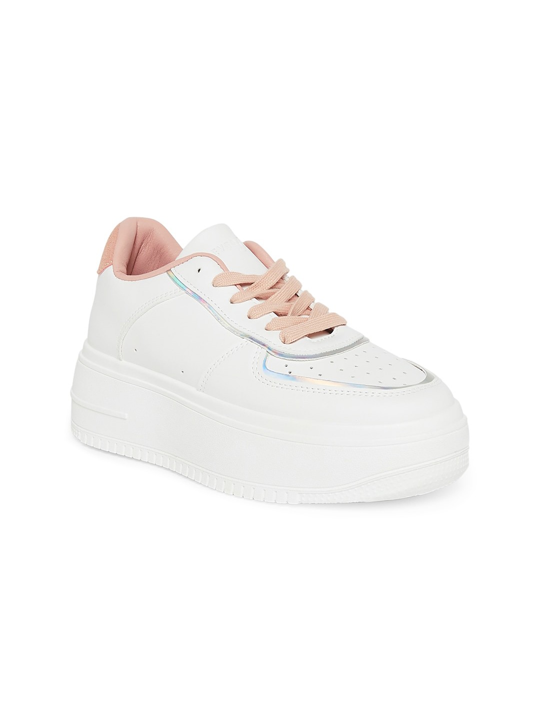 Forever Glam by Pantaloons Women White Textured PU Flatforms