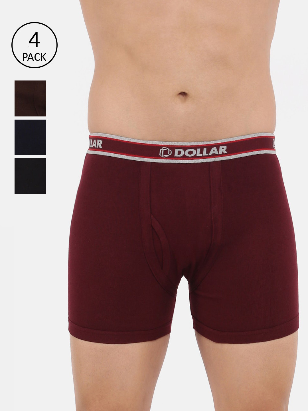 Dollar Bigboss Men Solid Pack of 4 Combed Cotton Knitted Trunk MBTR-07-RIBRSD, Assorted
Dollar Bigboss Men Solid Pack of 4 Combed Cotton Knitted Trunk MBTR-07-RIBRSD, Assorted