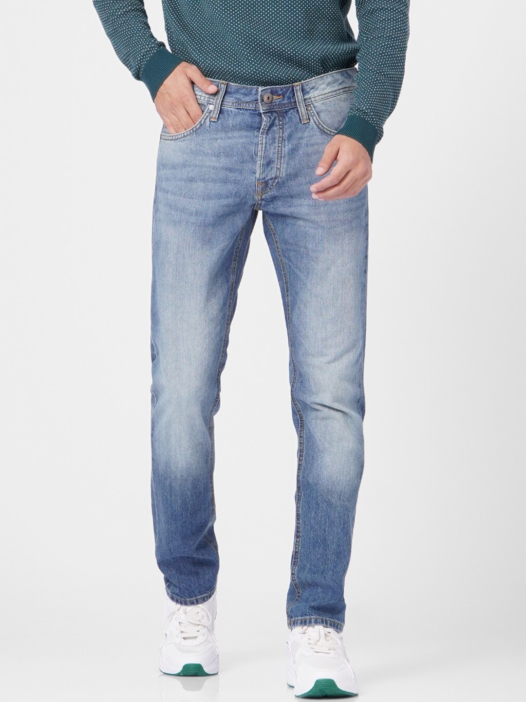 Jack & Jones Men Blue Low-Rise Heavy Fade Jeans