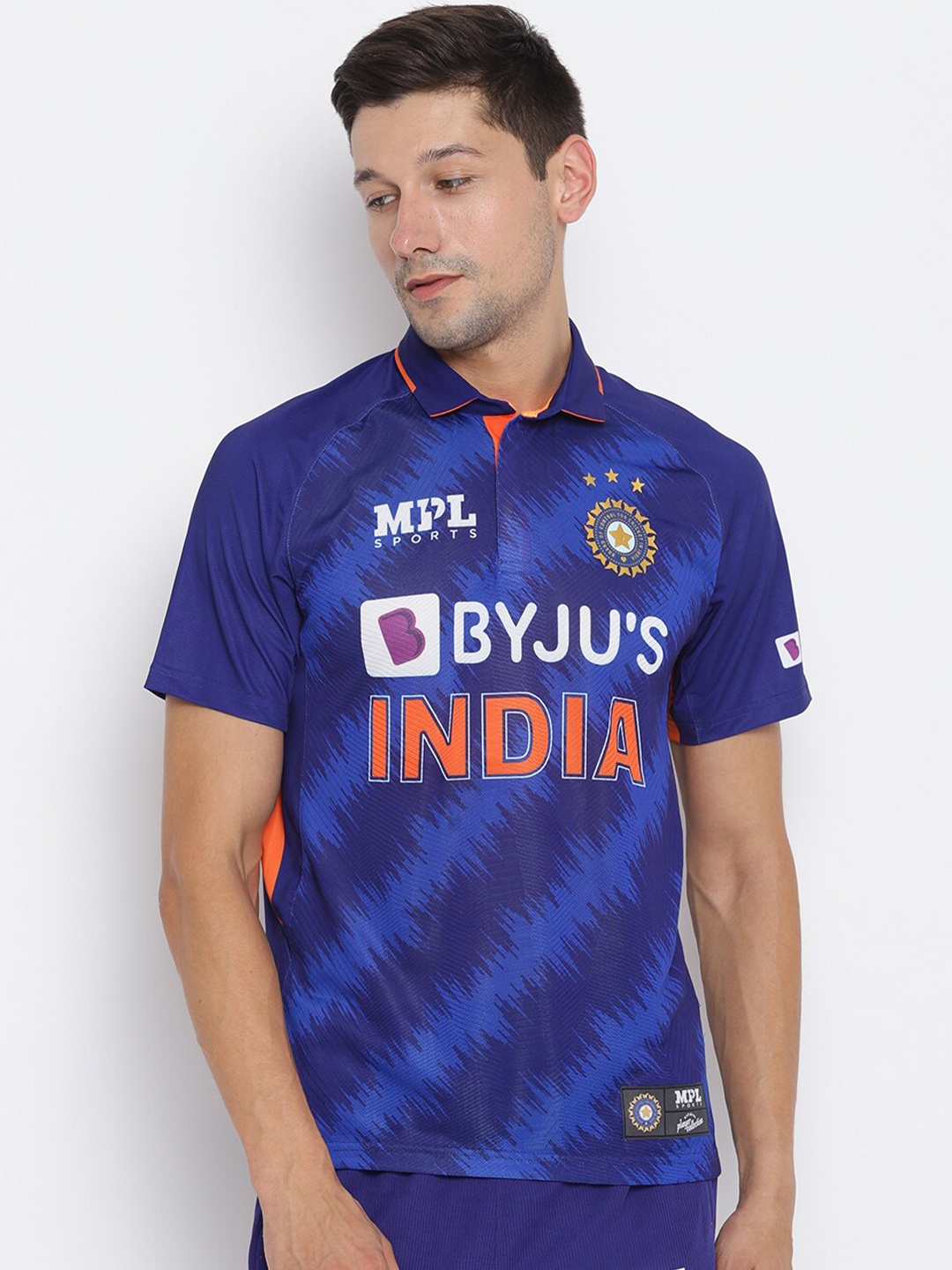 MPL SPORTS Men Navy Blue Printed Polo Collar Official Team India Rohit Sharma Jersey
MPL SPORTS Men Navy Blue Printed Polo Collar Official Team India Rohit Sharma Jersey