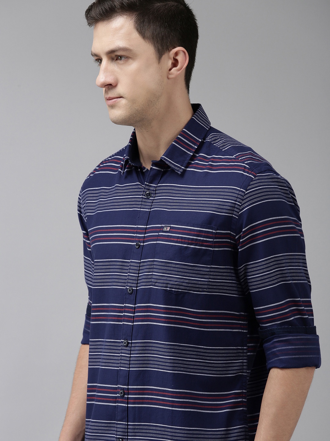 Arrow Sport Men Navy Blue & White Slim Fit Horizontal Striped Pure Cotton Casual Shirt
Arrow Sport Men Navy Blue & White Slim Fit Horizontal Striped Pure Cotton Casual Shirt