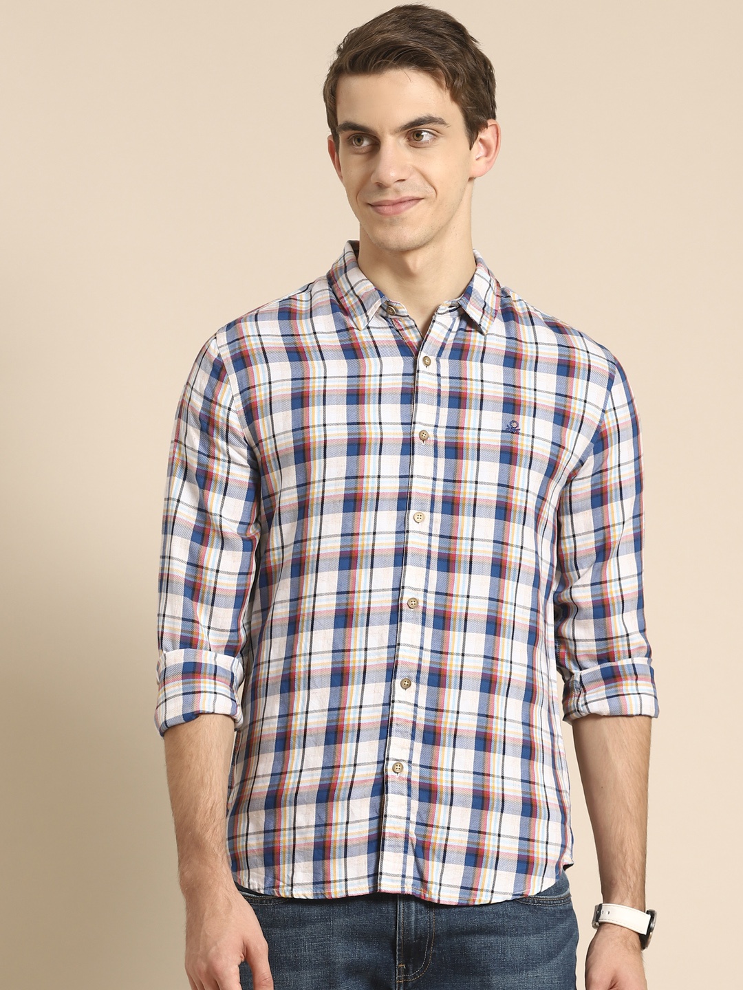 United Colors of Benetton Men White Slim Fit Tartan Checks Opaque Checked Casual Shirt
United Colors of Benetton Men White Slim Fit Tartan Checks Opaque Checked Casual Shirt
