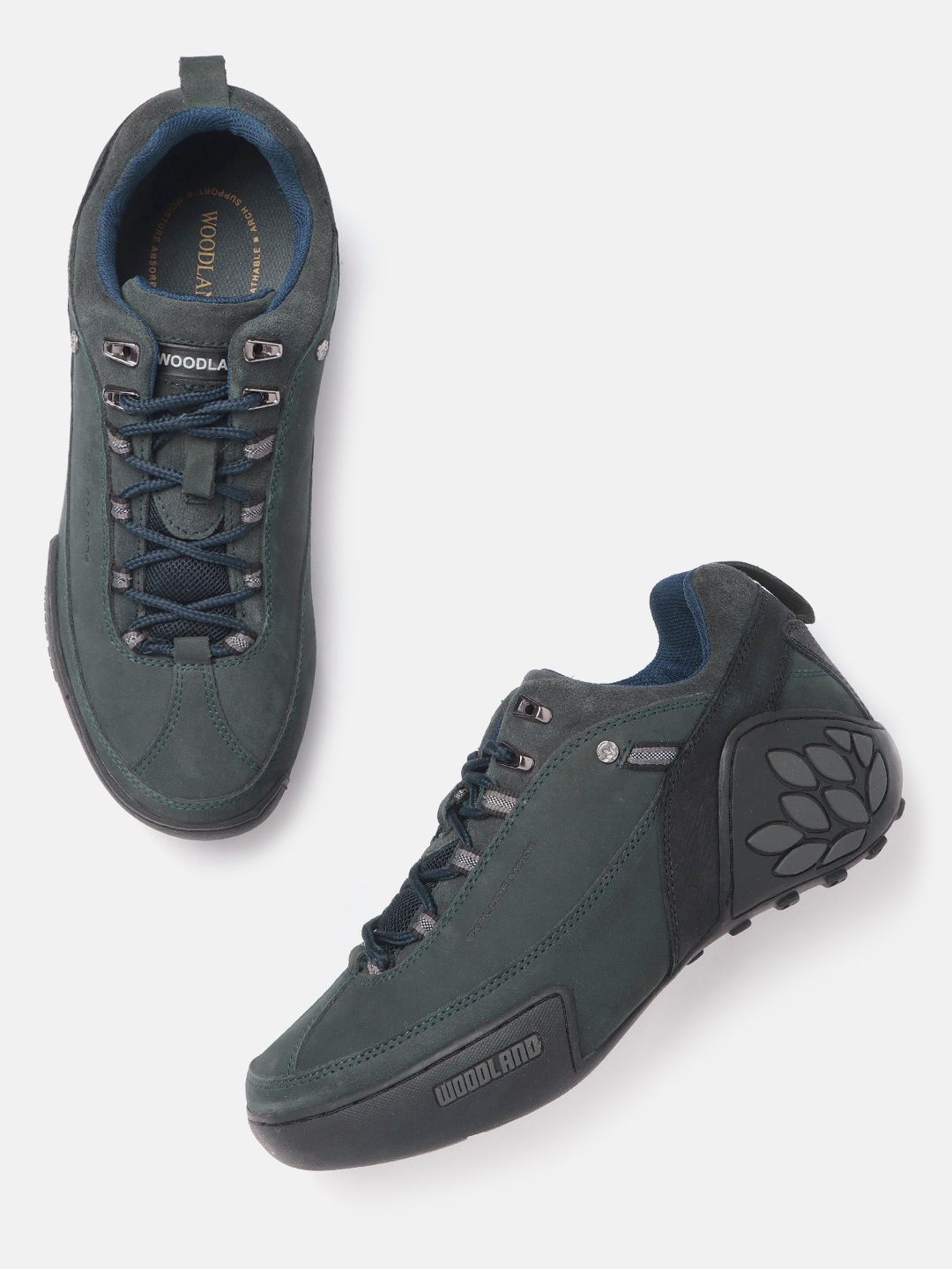 Woodland Men Green Solid Sneakers