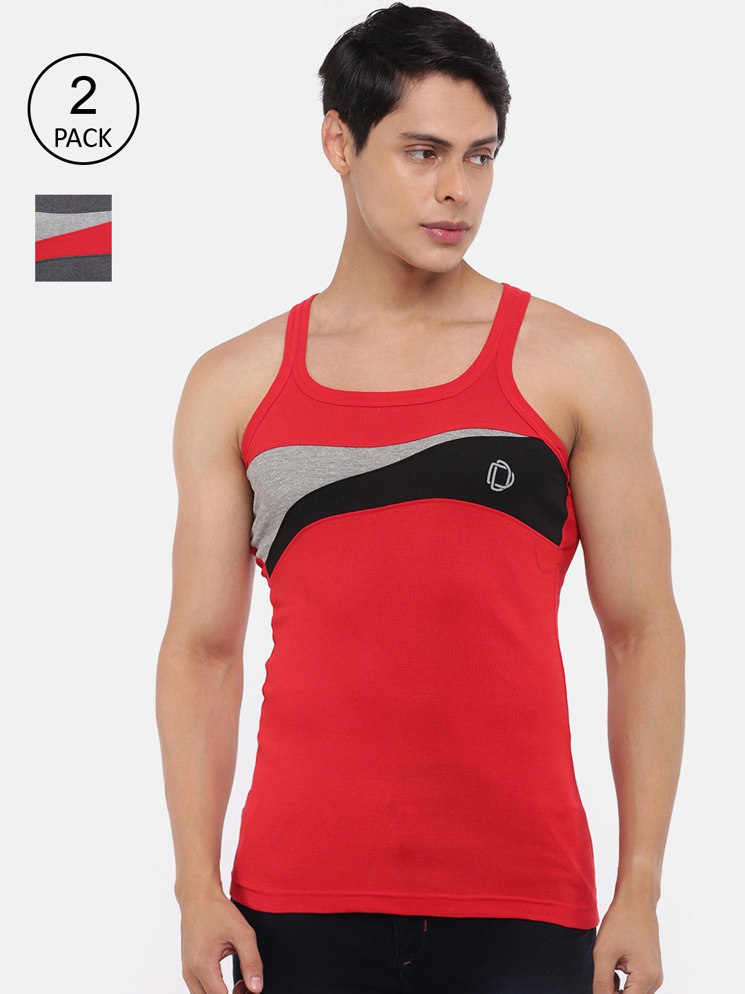 Dollar Bigboss Men's Solid Pack of 2 Super Combed Cotton Racerback Styled Gym Vest, Assorted
Dollar Bigboss Men's Solid Pack of 2 Super Combed Cotton Racerback Styled Gym Vest, Assorted