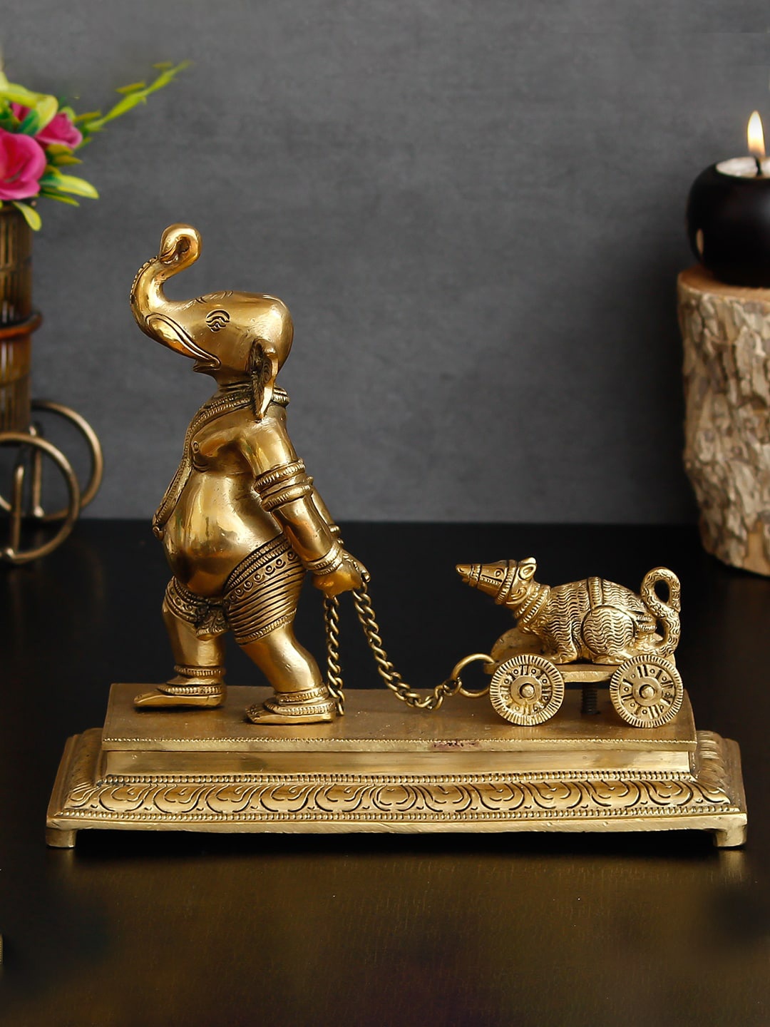 eCraftIndia Gold-Toned Lord Ganesha Carrying Mushak Cart With Chain Brass Handcrafted Figurine
eCraftIndia Gold-Toned Lord Ganesha Carrying Mushak Cart With Chain Brass Handcrafted Figurine