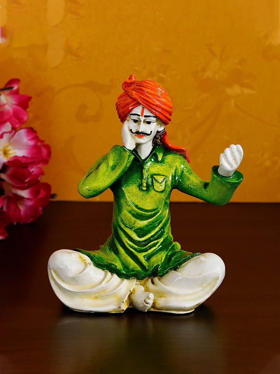 eCraftIndia Green & Orange Handcrafted Singing Rajasthani Man Decorative Polyresin Showpiece
eCraftIndia Green & Orange Handcrafted Singing Rajasthani Man Decorative Polyresin Showpiece
