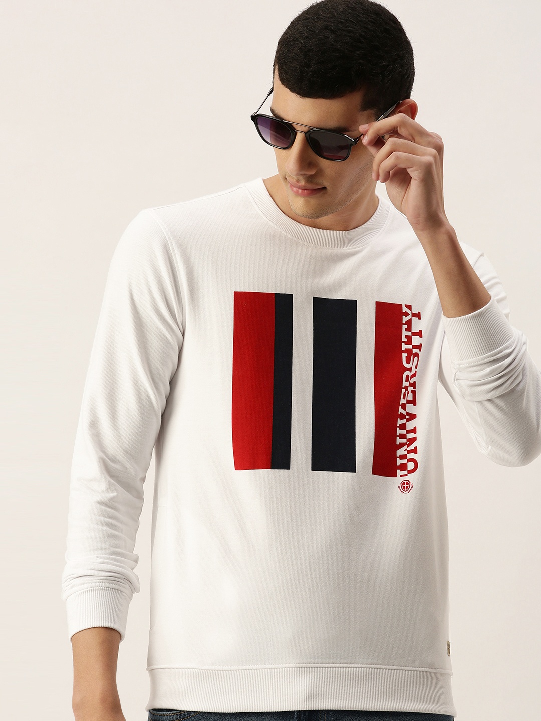 PETER ENGLAND UNIVERSITY Men White & Red Typography Printed Round Neck Sweatshirt
PETER ENGLAND UNIVERSITY Men White & Red Typography Printed Round Neck Sweatshirt