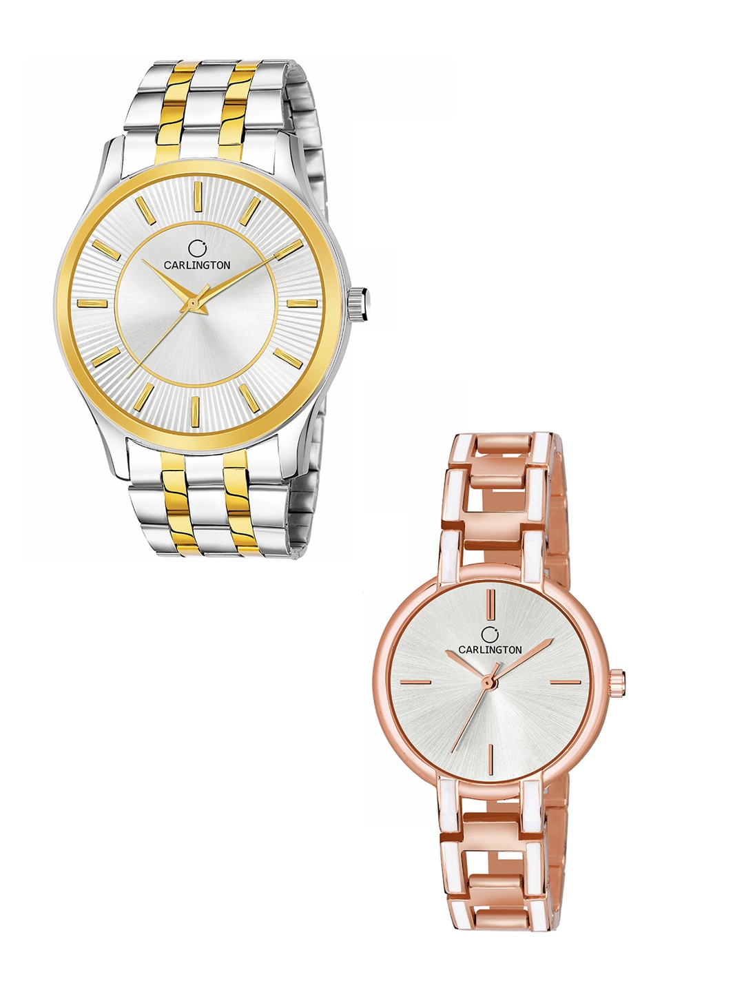 CARLINGTON Unisex Set Of 2 ainless Steel Bracelet Style Straps Watch Combo CT-6220SS, Silver
CARLINGTON Unisex Set Of 2 ainless Steel Bracelet Style Straps Watch Combo CT-6220SS, Silver