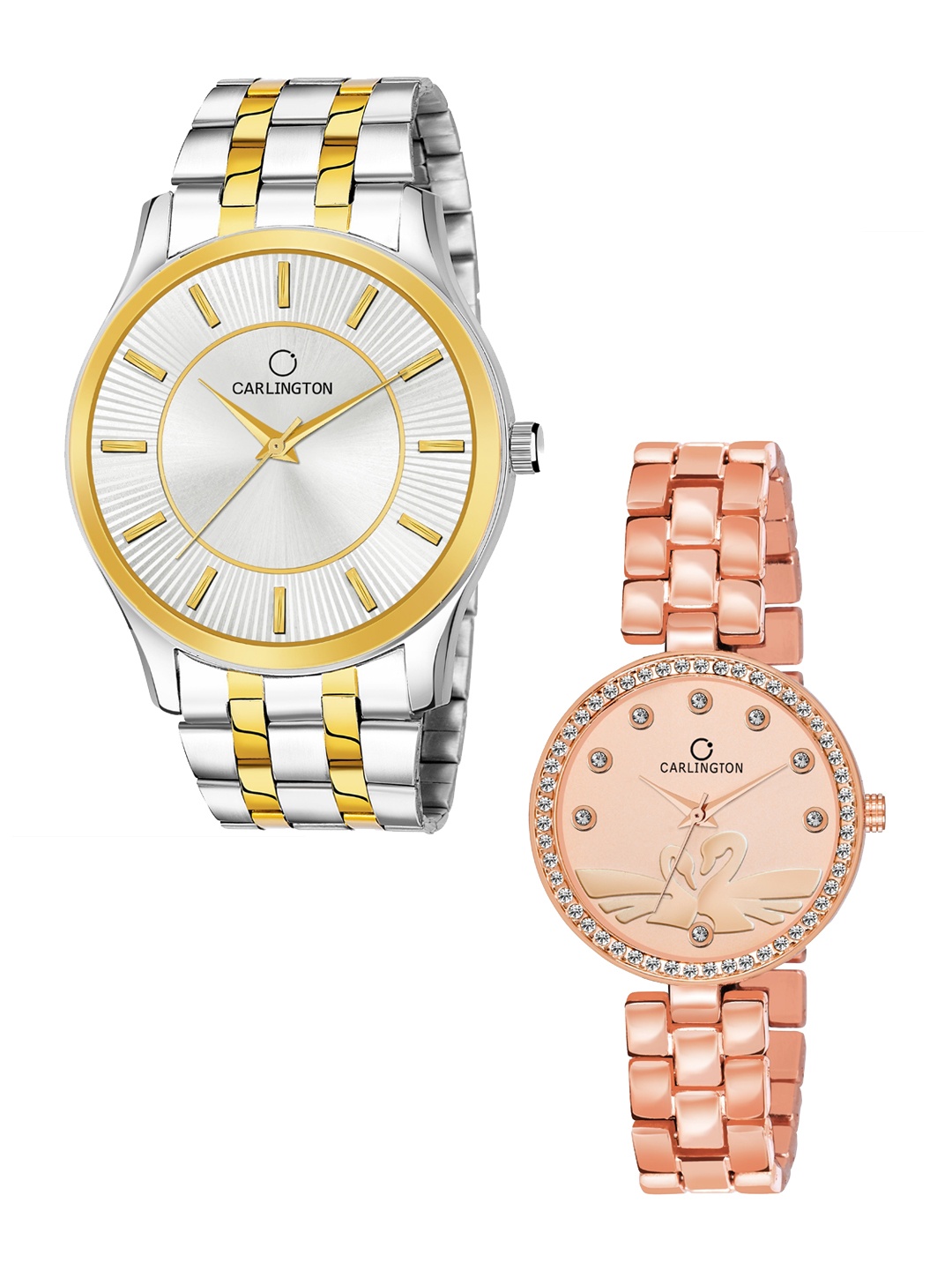CARLINGTON Unisex Set Of 2 Multicoloured Brass & Stainless Steel Analogue Watch CT-6220SS, Multi
CARLINGTON Unisex Set Of 2 Multicoloured Brass & Stainless Steel Analogue Watch CT-6220SS, Multi