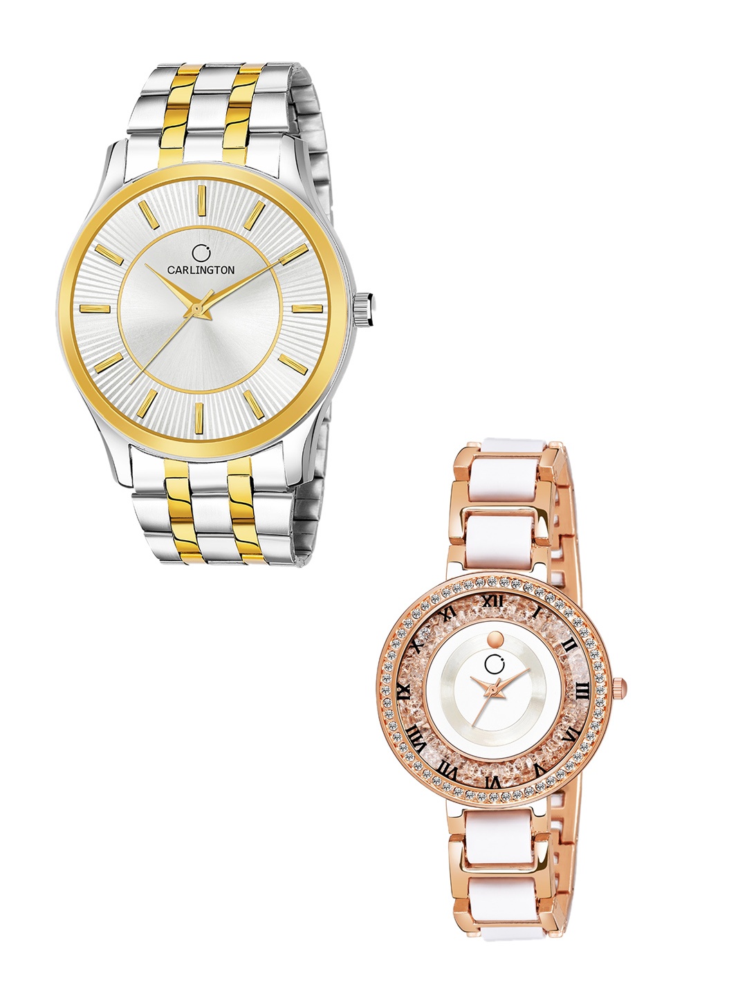 CARLINGTON Unisex Multicoloured Brass Patterned Dial & Multicoloured Stainless Steel Bracelet Style Straps Watch, Silver
CARLINGTON Unisex Multicoloured Brass Patterned Dial & Multicoloured Stainless Steel Bracelet Style Straps Watch, Silver