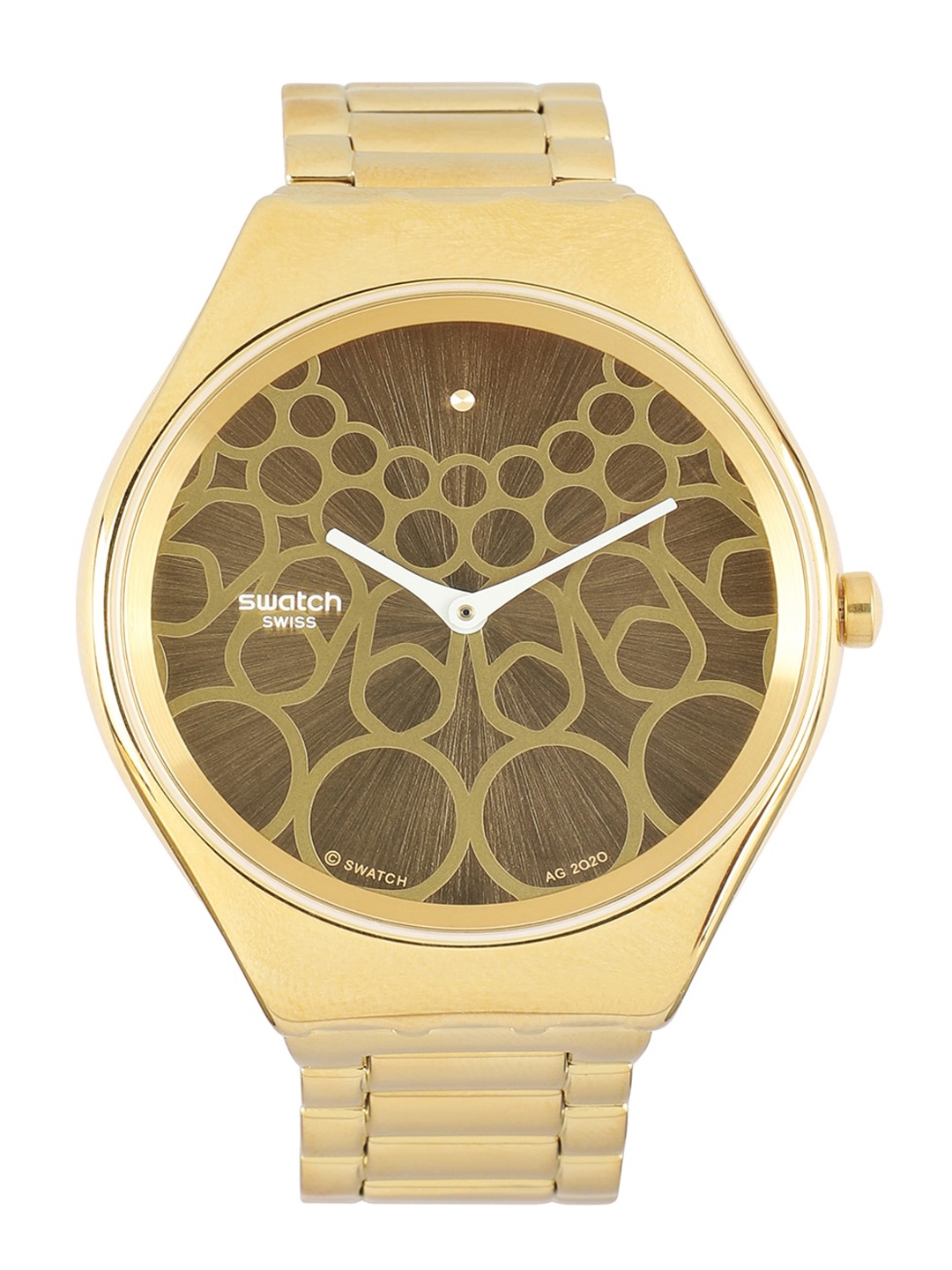 Swatch Unisex Yellow Dial & White Bracelet Style Straps Water Resistant Analogue Watch SB03Z101
Swatch Unisex Yellow Dial & White Bracelet Style Straps Water Resistant Analogue Watch SB03Z101