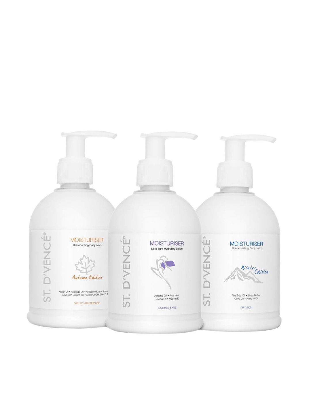 ST. DVENCE White Set of 3 Body Lotion 300 Ml