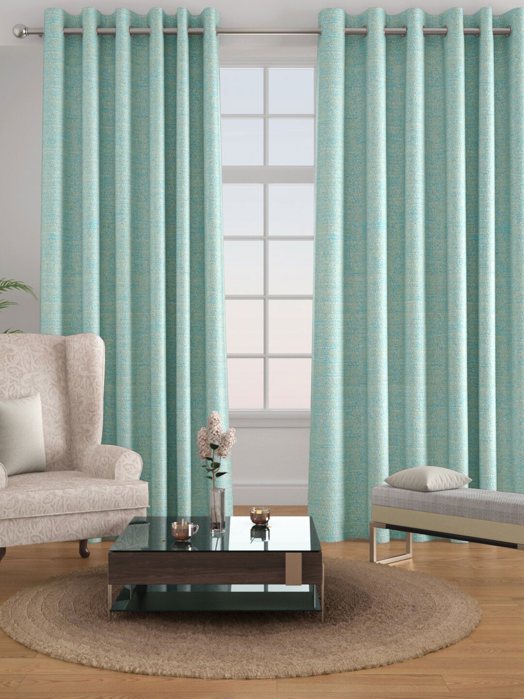 Raymond Home Set of 2 Sea Green Door Curtains