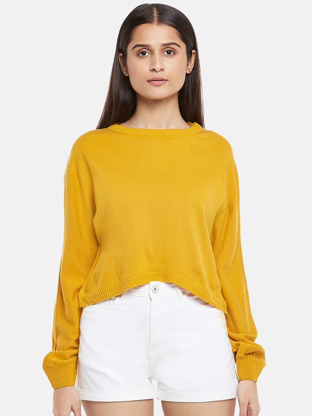 People Women Mustard Pullover