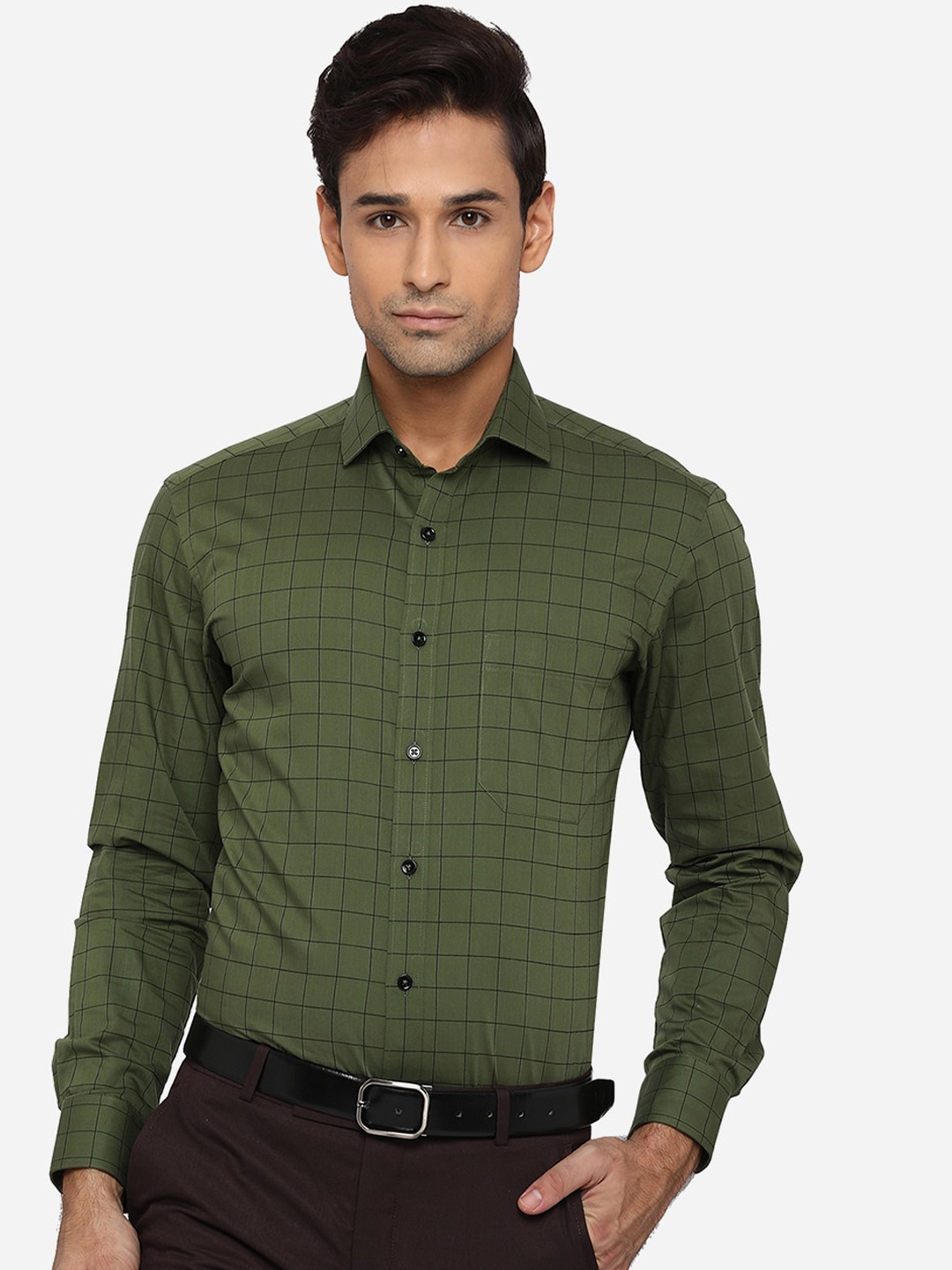 Greenfibre Men Green Classic Slim Fit Grid Tattersall Checks Pure Cotton Formal Shirt
Greenfibre Men Green Classic Slim Fit Grid Tattersall Checks Pure Cotton Formal Shirt
