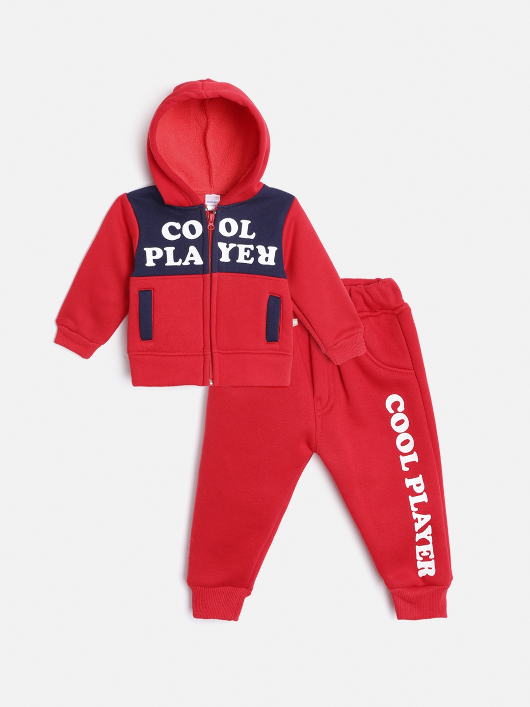 Moms Love Boys Red & Navy Blue Pure Cotton Colourblocked Sweatshirt with Pyjamas
Moms Love Boys Red & Navy Blue Pure Cotton Colourblocked Sweatshirt with Pyjamas