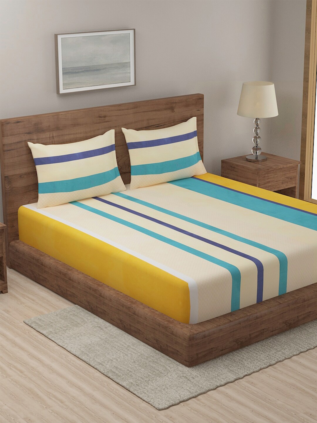 Niamh by Tag 7 Orange & Peach-Coloured Striped 144 TC King Bedsheet with 2 Pillow Covers
Niamh by Tag 7 Orange & Peach-Coloured Striped 144 TC King Bedsheet with 2 Pillow Covers