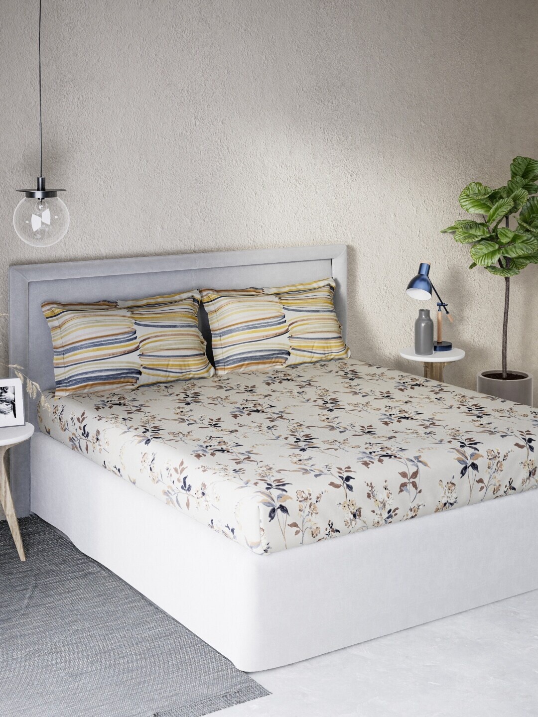 DDecor Brown & Beige Floral Printed Cotton 140 TC Queen Bedsheet with 2 Pillow Covers
DDecor Brown & Beige Floral Printed Cotton 140 TC Queen Bedsheet with 2 Pillow Covers