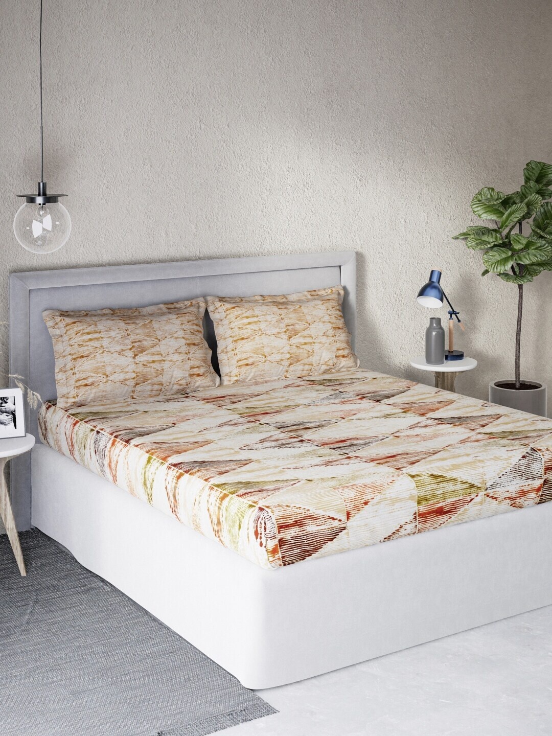 DDecor Brown & Beige Geometric Cotton Sigma 140 TC Queen Bedsheet With 2 Pillow Covers
DDecor Brown & Beige Geometric Cotton Sigma 140 TC Queen Bedsheet With 2 Pillow Covers