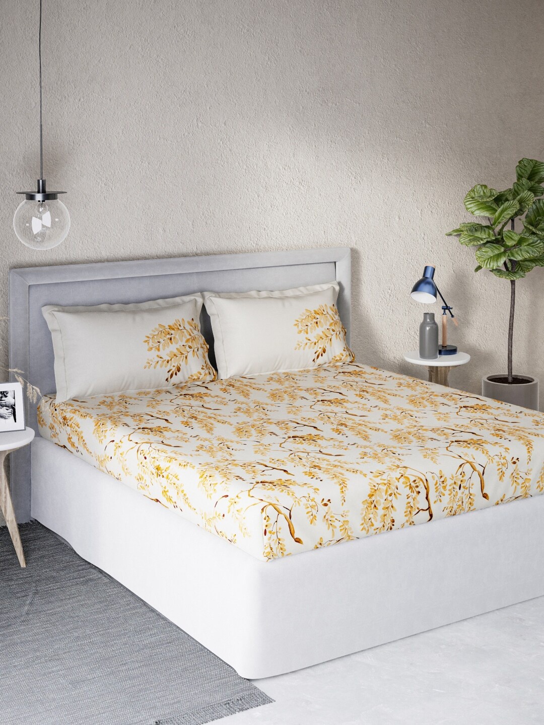 DDecor Off White & Yellow Floral 140 TC Cotton Queen Bedsheet with 2 Pillow Covers
DDecor Off White & Yellow Floral 140 TC Cotton Queen Bedsheet with 2 Pillow Covers