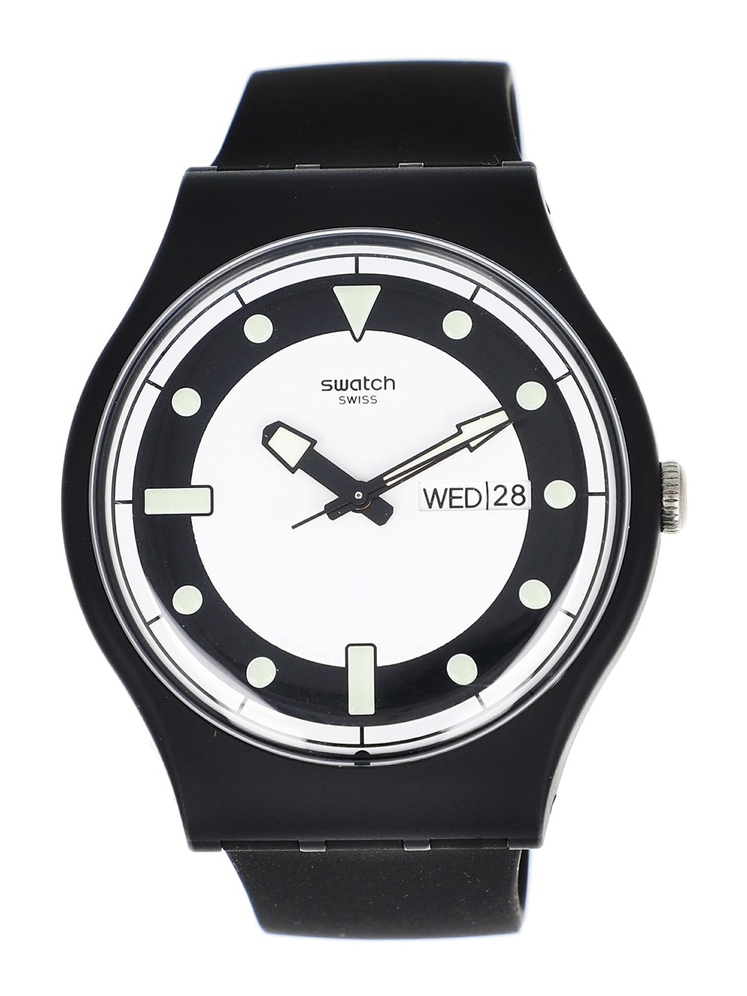 Swatch Unisex White Dial & Black Ceramic Bracelet Style Strap Water Resistant Analogue Watch SO32B705
Swatch Unisex White Dial & Black Ceramic Bracelet Style Strap Water Resistant Analogue Watch SO32B705