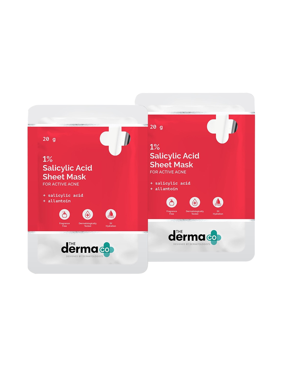 The Derma co. Pack of 2 1% Salicylic Acid Face Serum Sheet Mask - Acne Prone Skin, White
The Derma co. Pack of 2 1% Salicylic Acid Face Serum Sheet Mask - Acne Prone Skin, White
