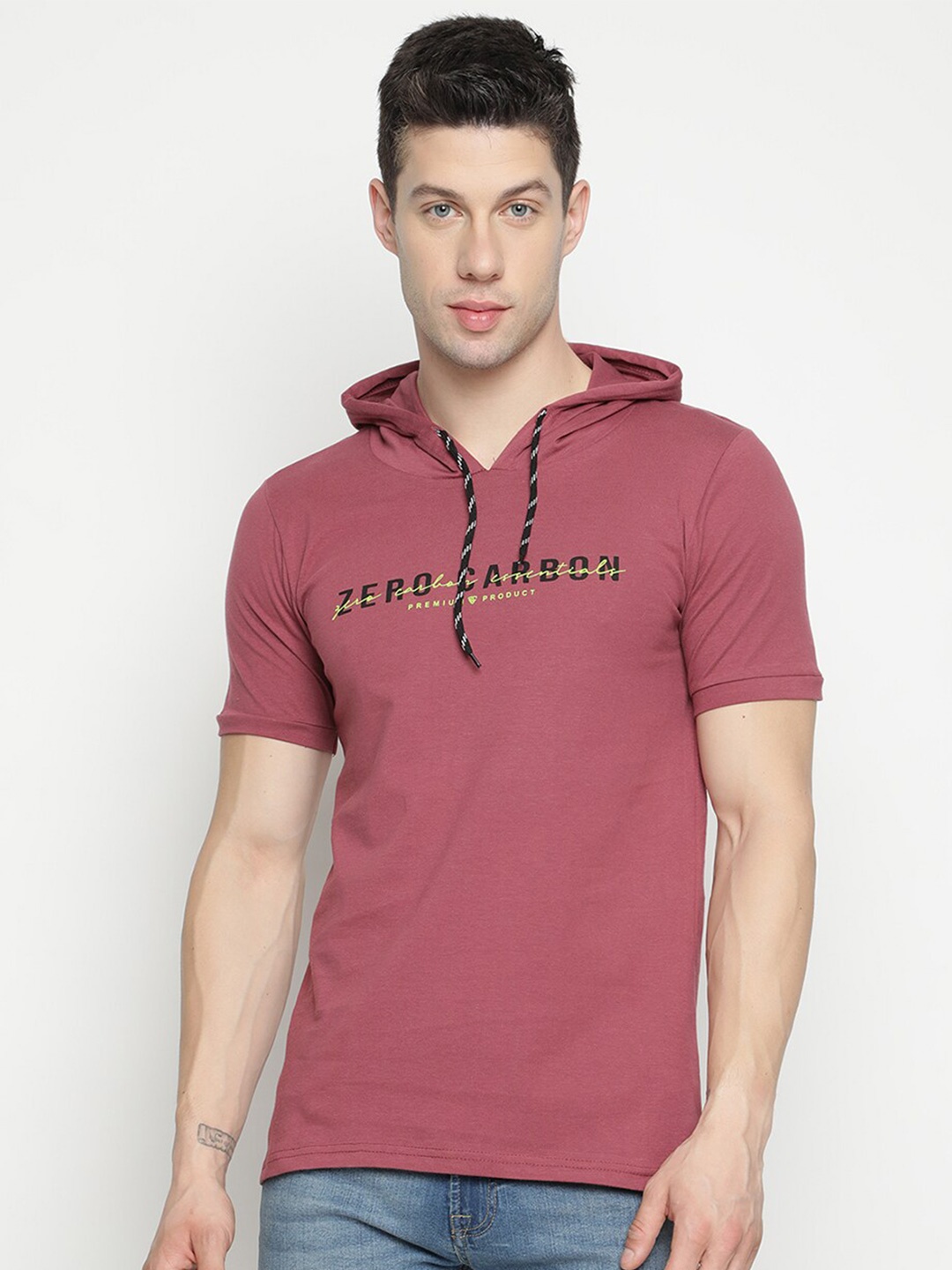 V2 Value & Variety Men Purple Typography Applique T-shirt