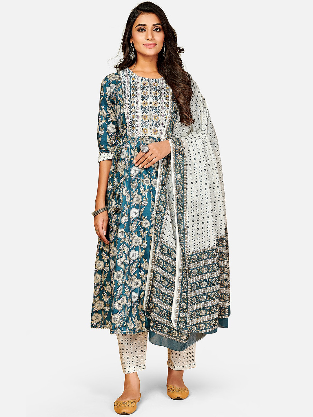 Vbuyz Women Turquoise Blue Floral Printed Layered Thread Work Pure Cotton Kurti with Trousers & With Dupatta
Vbuyz Women Turquoise Blue Floral Printed Layered Thread Work Pure Cotton Kurti with Trousers & With Dupatta