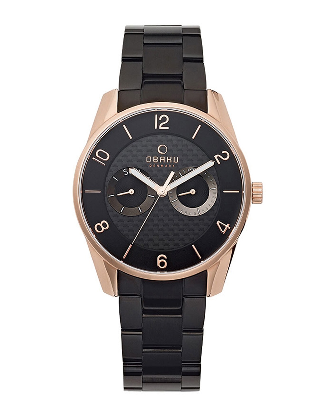 Obaku Men Black Brass Embellished Dial & Black Stainless Steel Bracelet Style Straps Analogue Multi Function Watch
Obaku Men Black Brass Embellished Dial & Black Stainless Steel Bracelet Style Straps Analogue Multi Function Watch