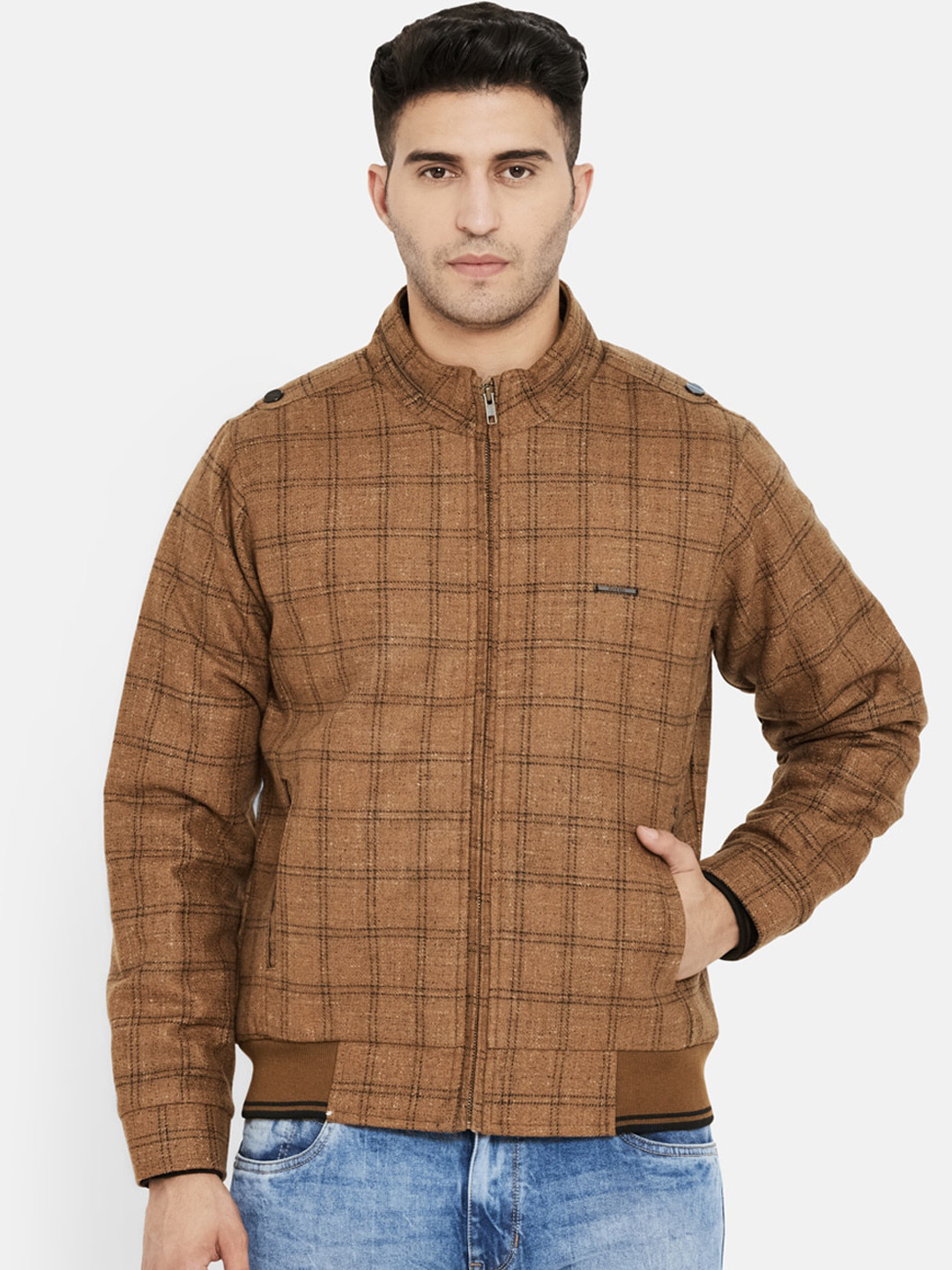 Duke Men Yellow Checked Bomber Jacket
Duke Men Yellow Checked Bomber Jacket