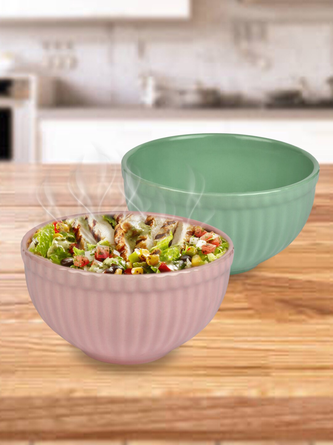 URBAN CHEF Set Of 2 Peach-Toned & Green Textured Handcrafted Ceramic Serving Bowl 550 ml
URBAN CHEF Set Of 2 Peach-Toned & Green Textured Handcrafted Ceramic Serving Bowl 550 ml