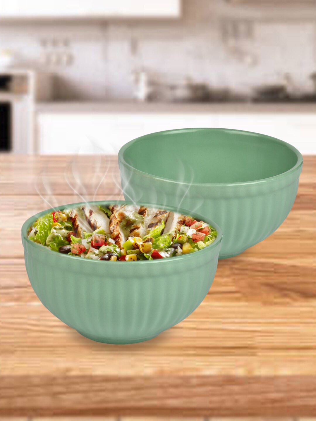 URBAN CHEF Set Of 2 Green Ceramic Handcrafted Serving Bowls - 550 ml each, Sea green
URBAN CHEF Set Of 2 Green Ceramic Handcrafted Serving Bowls - 550 ml each, Sea green