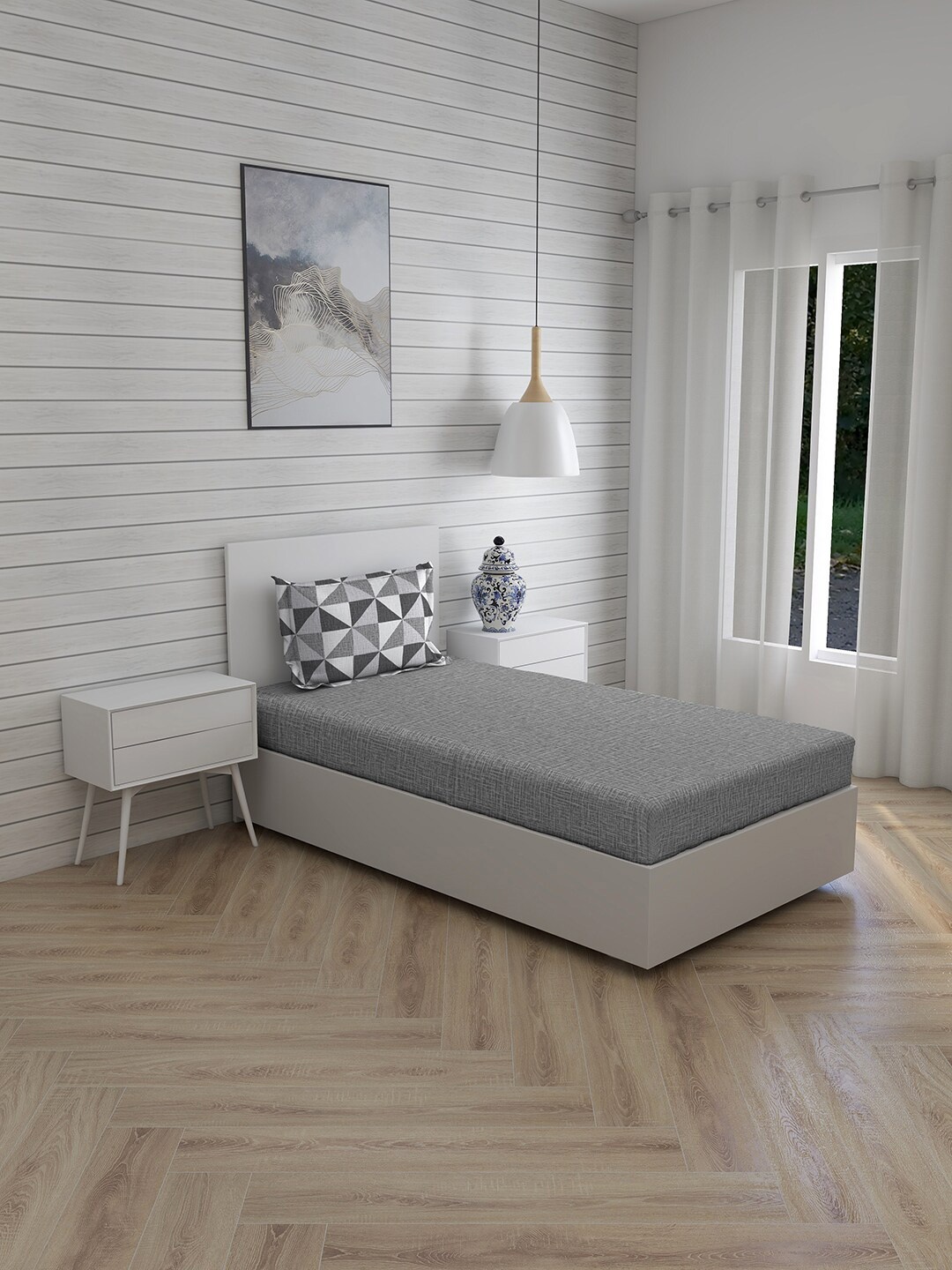 Boutique Living India Grey Florian Cotton 144 TC Single Bedsheet With 1 Pillow Covers
Boutique Living India Grey Florian Cotton 144 TC Single Bedsheet With 1 Pillow Covers