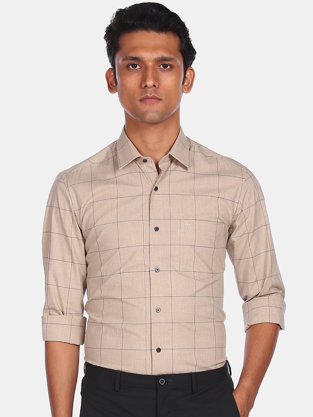 Arrow New York Men Brown Slim Fit Windowpane Checks Opaque Checked Cotton Formal Shirt
Arrow New York Men Brown Slim Fit Windowpane Checks Opaque Checked Cotton Formal Shirt