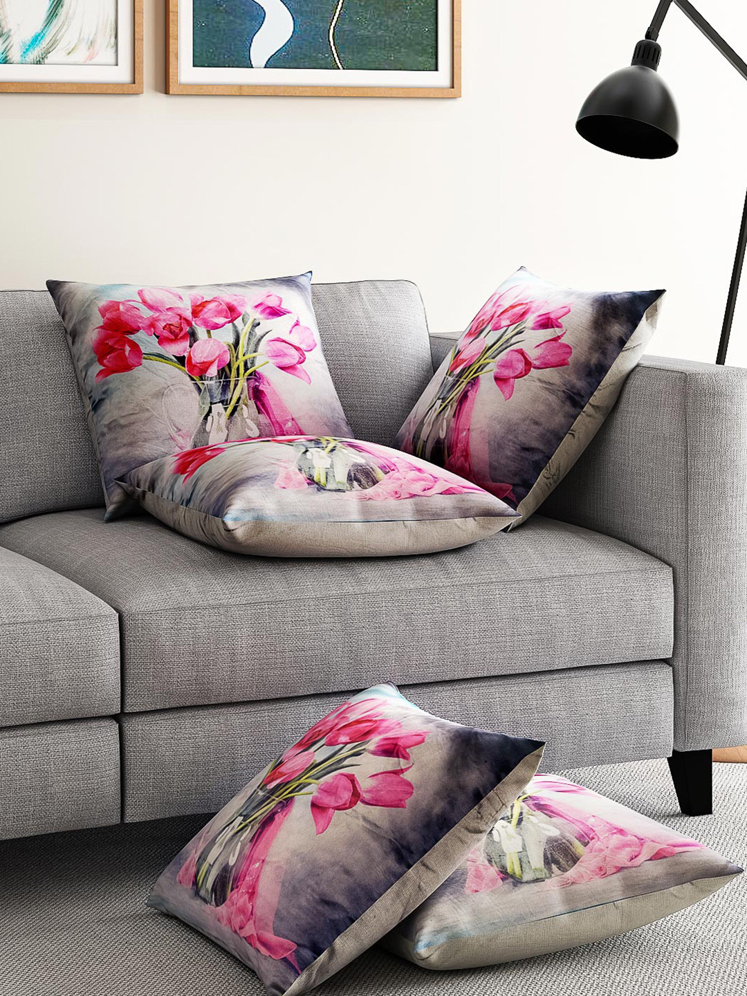 Alina decor Grey & Pink Set of 5 Printed 16"x16" Square Cushion Covers
Alina decor Grey & Pink Set of 5 Printed 16"x16" Square Cushion Covers