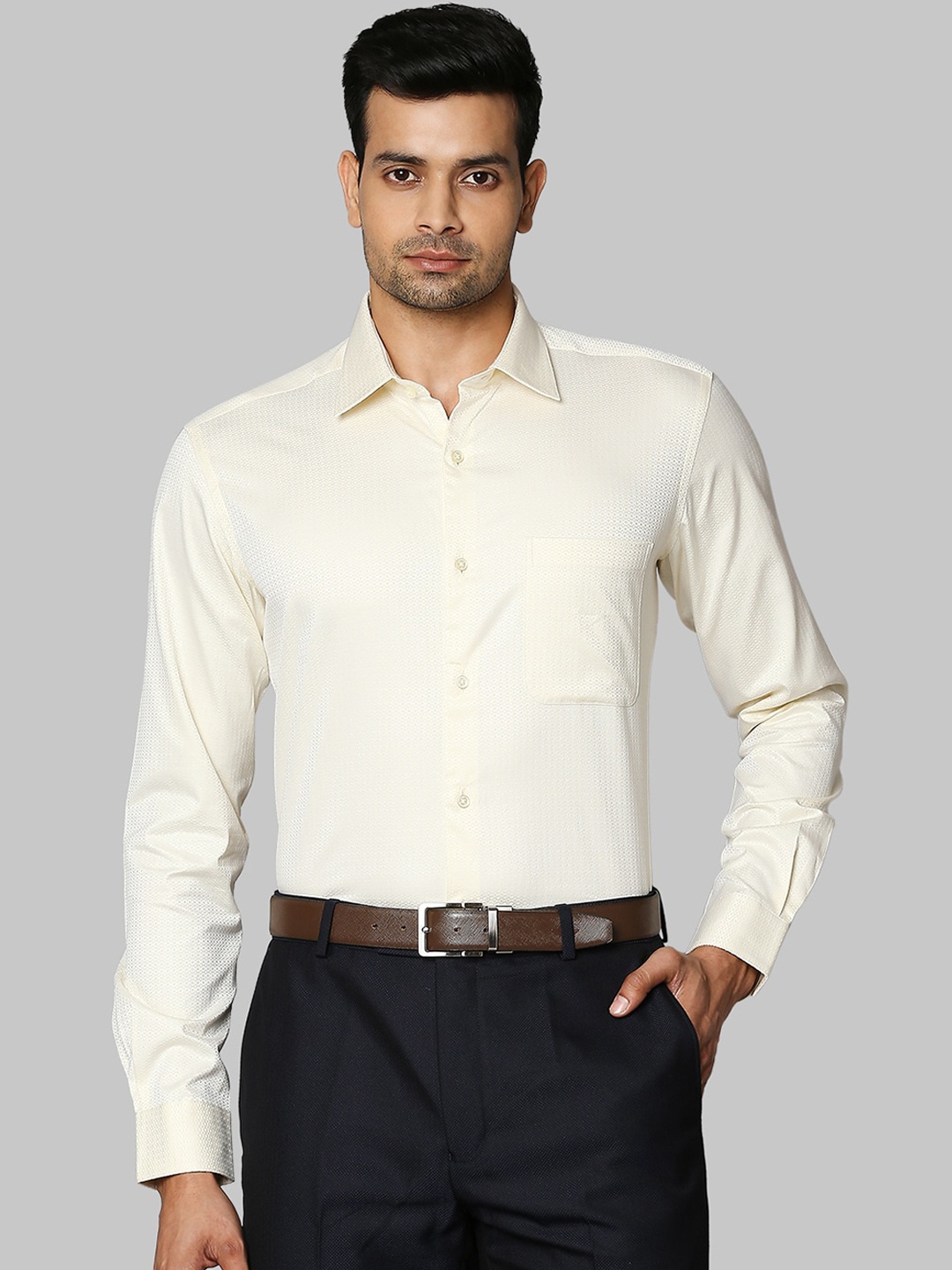 Raymond Men Yellow Opaque Formal Shirt