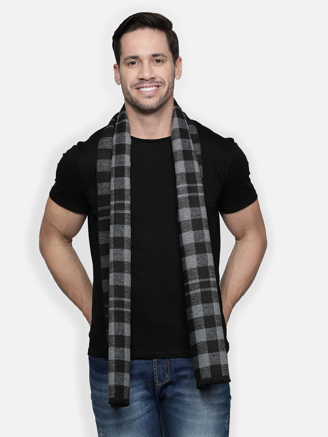 Alvaro Castagnino Men Grey & Black Checked Muffler
Alvaro Castagnino Men Grey & Black Checked Muffler
