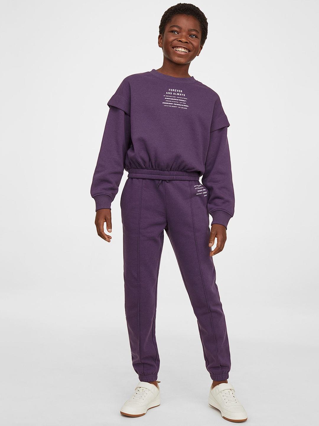 H&M Girls Purple 2-piece sweatshirt set