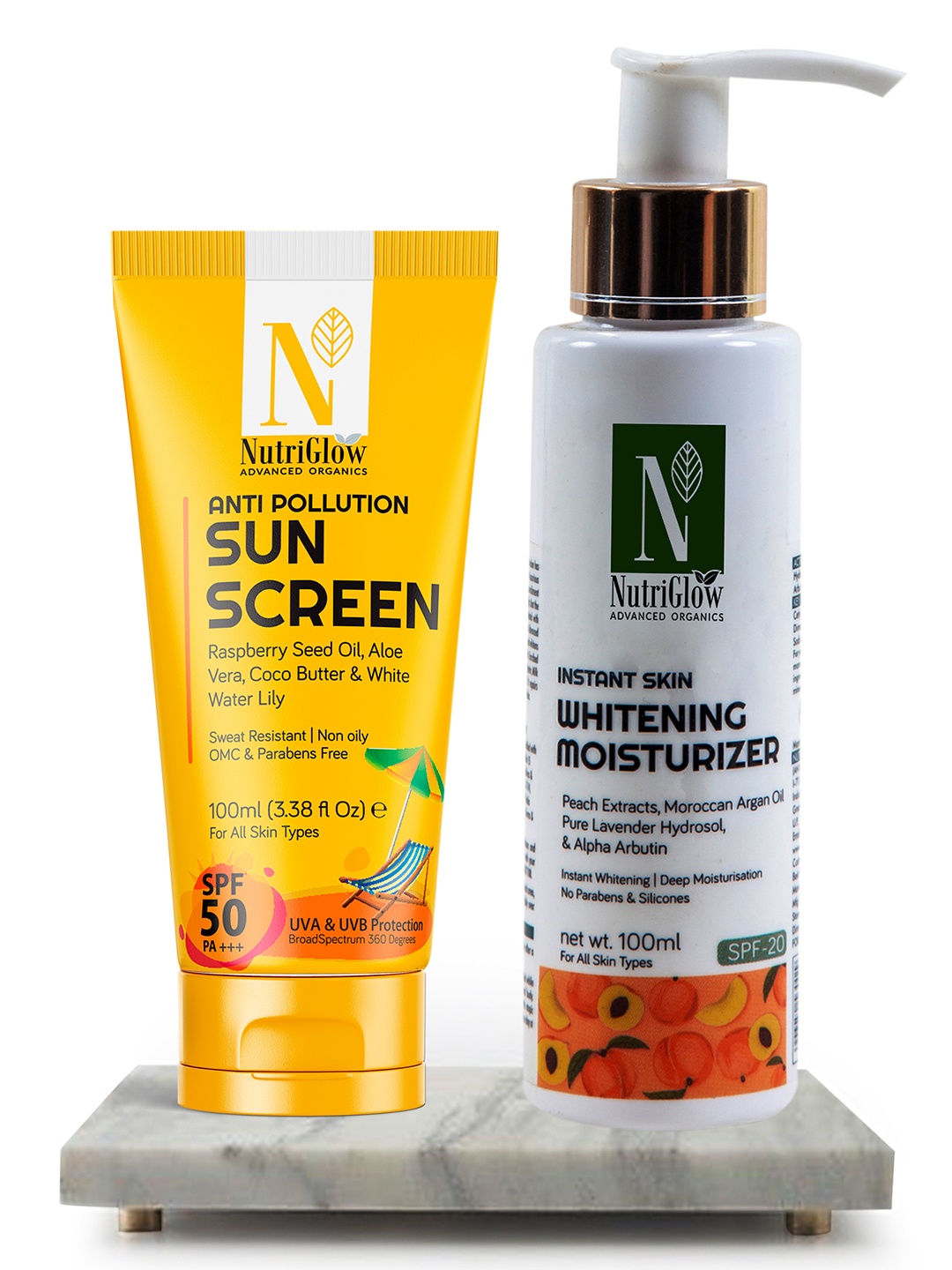 Nutriglow Advanced Organics Sustainable Sun Screen SPF 50-100ml &Moisturizer SPF 20-100ml, Multi
Nutriglow Advanced Organics Sustainable Sun Screen SPF 50-100ml &Moisturizer SPF 20-100ml, Multi